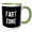Green/White, variant on 3drose, Fart Zone. Bold White Lettering on a Black Background., 11oz Two-tone Yellow Mug