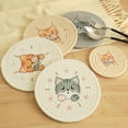thumbnail image 4 of AMERTEER Round Braided Placemats Cartoon Kitty Round Table Placemats 2 Sizes for Home Wedding Party Decor, 4 of 6