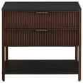 thumbnail image 2 of Zemy Side End Table, 2 Drawers, Open Shelf, Black Metal, Rust Brown, 2 of 5