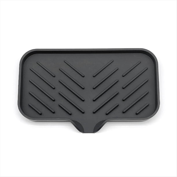 Soporte para Barra de Jabón Autodrenante, Bandeja Jabonera de Silicona para de Cocina, Organizador para Mostrador L, Negro