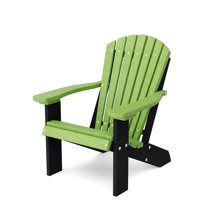 Wildridge Heritage Child's Adirondack Chair, Lime Green and Black - Outdoor All-Weather Poly Furniture for Patio, Deck, Yard