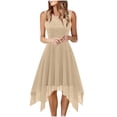 thumbnail image 2 of Fankiway Robe de Soirée Sans Manches à Col Rond Longueur Genou pour Femmes, Robes d'Été Sans Manches pour Femmes Grande Taille, 2 of 7