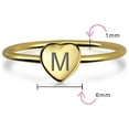thumbnail image 4 of Bling Jewelry Womens Tiny Minimalist Silver Ring Heart Shape Initial Monogram Gold Plated Sterling, 4 of 5