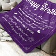 thumbnail image 2 of Birthday Gifts for Women Sister Girls Wife, Gifts for Mom Her Grandma, Happy Birthday Decorations, Gifts for Women Birthday Unique, Women Birthday Gift Ideas, Throw Blanket Purple 60"x50", 2 of 5
