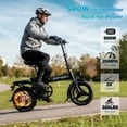 thumbnail image 4 of Folding Electric Bike for Adults, 14'' Mini Ebike, 48V 6Ah Removable Battery, Two Seats City Commuter Electric Bicycle, UL2849, 4 of 7