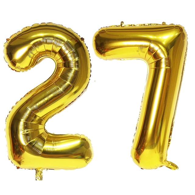 Balloon Number EBAIJQUO 27, papel de aluminio dorado de 27 pulgadas