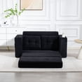 thumbnail image 4 of S-HOME Versatile Fold Out Floor Couch Bed Memory Foam Cushions With Side Pockets And Cup Holders For  Living Room And Bedroom Spaces
, Black, 4 of 18