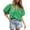 Green #061, variant on Women's Eyelet Tops Puff Sleeve Tops Embroidered Dressy Casual White Blouse Hollow Out V Neck Top Button Down Shirts Green XL