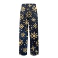 thumbnail image 5 of Fabrcox Christmas Home Pajamas Bottoms for Men Christmas Snowflake Printed Drawstring Pj Pants with Pockets Casual Elastic Waist Straight Leg Lounge Bottoms, Navy M, 5 of 6