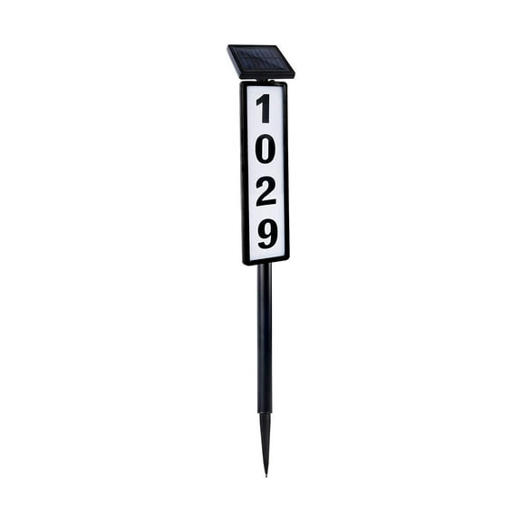 Clearance!Outdoor Clearance Solar Address Sign (Black), Waterproof LED House Number Outdoor Lighting for Pedestrian Yard