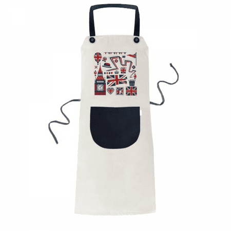 

Tower Big Ben Ballon Soldier UK Landmark Flag Apron Adjustable Bib Cotton Linen BBQ Kitchen Pocket Pinafore