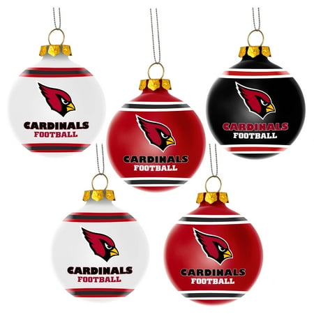 Forever Collectibles NFL 5Pack Shatterproof Ball Ornaments, Arizona