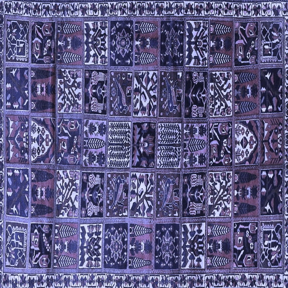 Ahgly Company Indoor Square Animal Blue Traditional Area Rugs, 4' Square