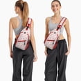 thumbnail image 6 of Sling Backpack,Multicolor Christmas Pattern Sling Bag with Water Bottle Holder,Waterproof Sling Bag for Men/Women with Headphone Jack for Hiking,Travel, 6 of 6