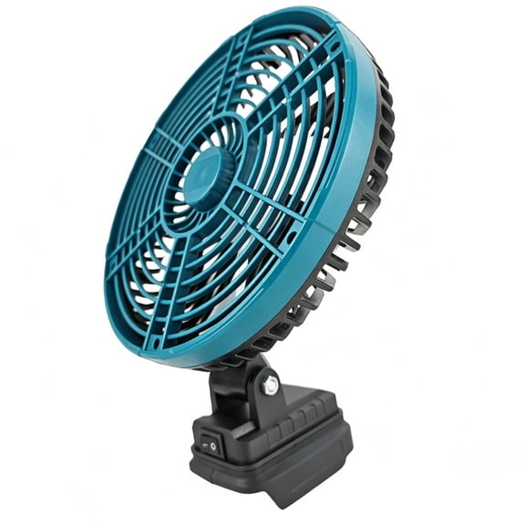Desktop Cooling Fan 18V Battery Powered Air Circulator with USB Output, Adjustable Tilt Base for Workshop Camping