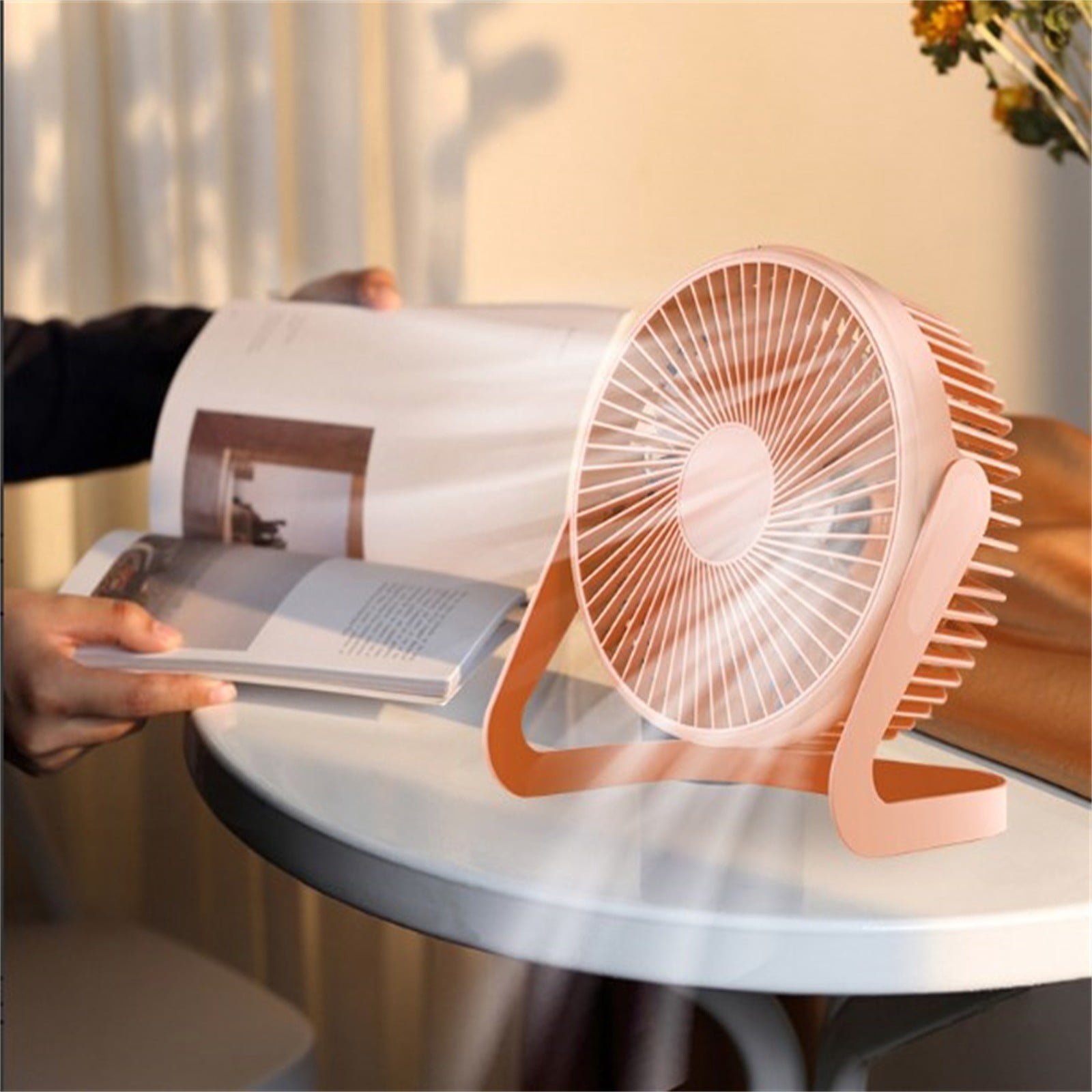 OPPae Desk Fans Small Quiet Desk Fan Rechargeable Home Appliances Clearance! Desktop Portable Small USB Fan Desktop 13 Inch Plug-in Mini Mute Desktop Small Electric Fan for Office Computer Laptop