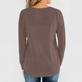 thumbnail image 4 of gakvbuo Fall Plus Size Shirts For Women Long Sleeve Henley Tops Pullover With Buttons Down Bloues Casual Loose Fit Pullover V-Neck Tunics Tops Sweatshirts, 4 of 4