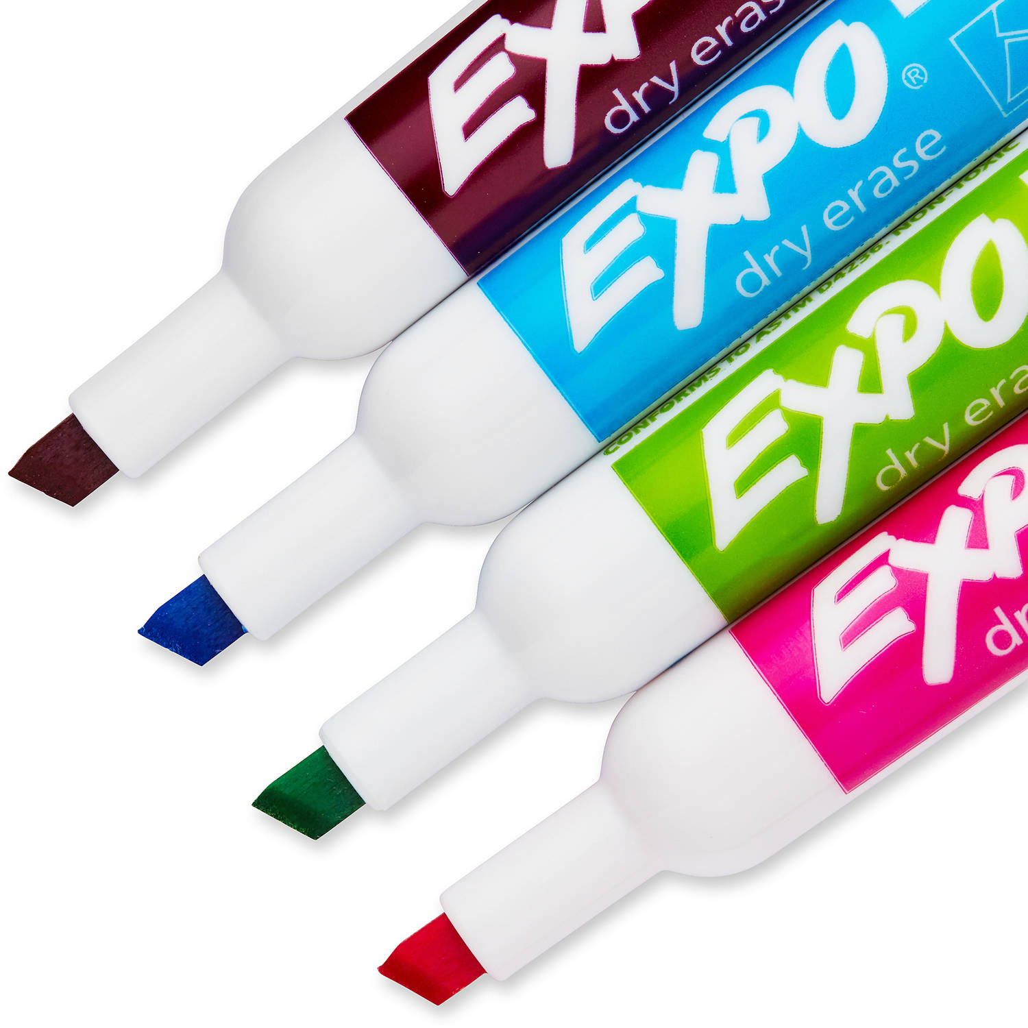 EXPO Low Odor Dry Erase Markers, Chisel & Ultra-Fine Tips, Assorted Colors, 4 + 1 Bonus Pack
