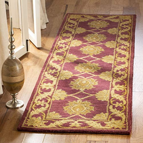 Safavieh Heritage Collection HG314B Handmade Traditional Oriental Premium Wool Accent Rug, 2' x 3', Maroon