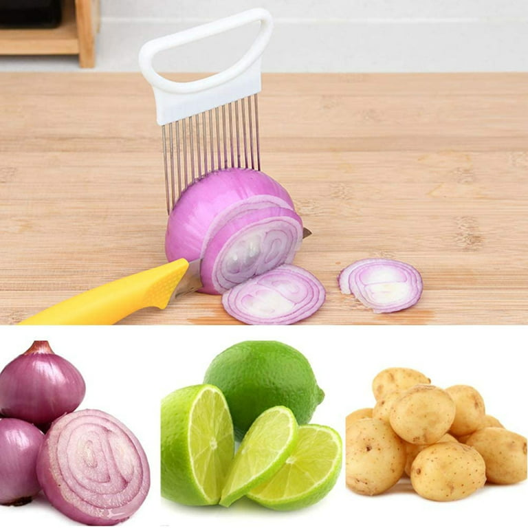 1pc Stainless Steel Onion Holder Fork Vegetable Slicer Potato Onion Cutter