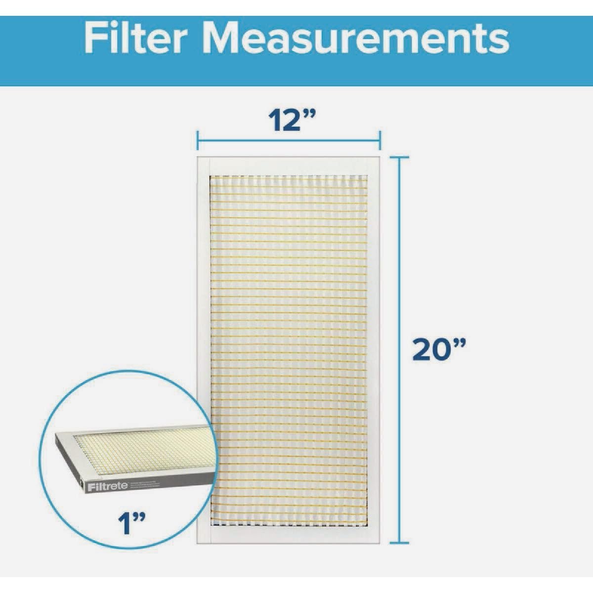 Filtrete 319-4 12x20 x 1 In. Basic Dust & Lint Pleated Furnace Air Filter, Gray, MPR 300, 3 Months - Quantity 4