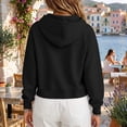 thumbnail image 5 of Hoodies for Women Loose Casual Sports Long Sleeve Pullover Sweatshirt with Drawstring Hem Winter Fashion Pocket Top, 5 of 9