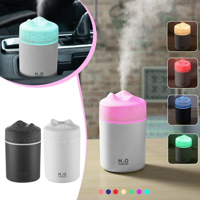 Xihbxyly Humidificador Usb, Función de Vapor Frío Silencioso, Efecto de Luz de Colores, Diseño Mini Portátil, Fácil de Limpiar, Ideal para Dormitorio, Oficina, Viajes, Capacidad de 300 Ml, Tamaño de