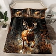 thumbnail image 2 of Tree Camouflage Deer Sheets - 4 Piece Camo Branches Rustic Deer Sheet Set - Deer Hunting Bed Sheets Set Boys Running Deer Hunting Cabin Lodge Bed Set (Queen Size), 2 of 6