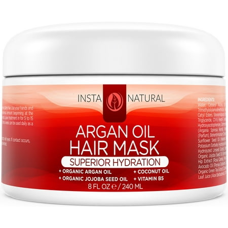 InstaNatural Argan Oil Hair Mask with Coconut oil, Organic ...