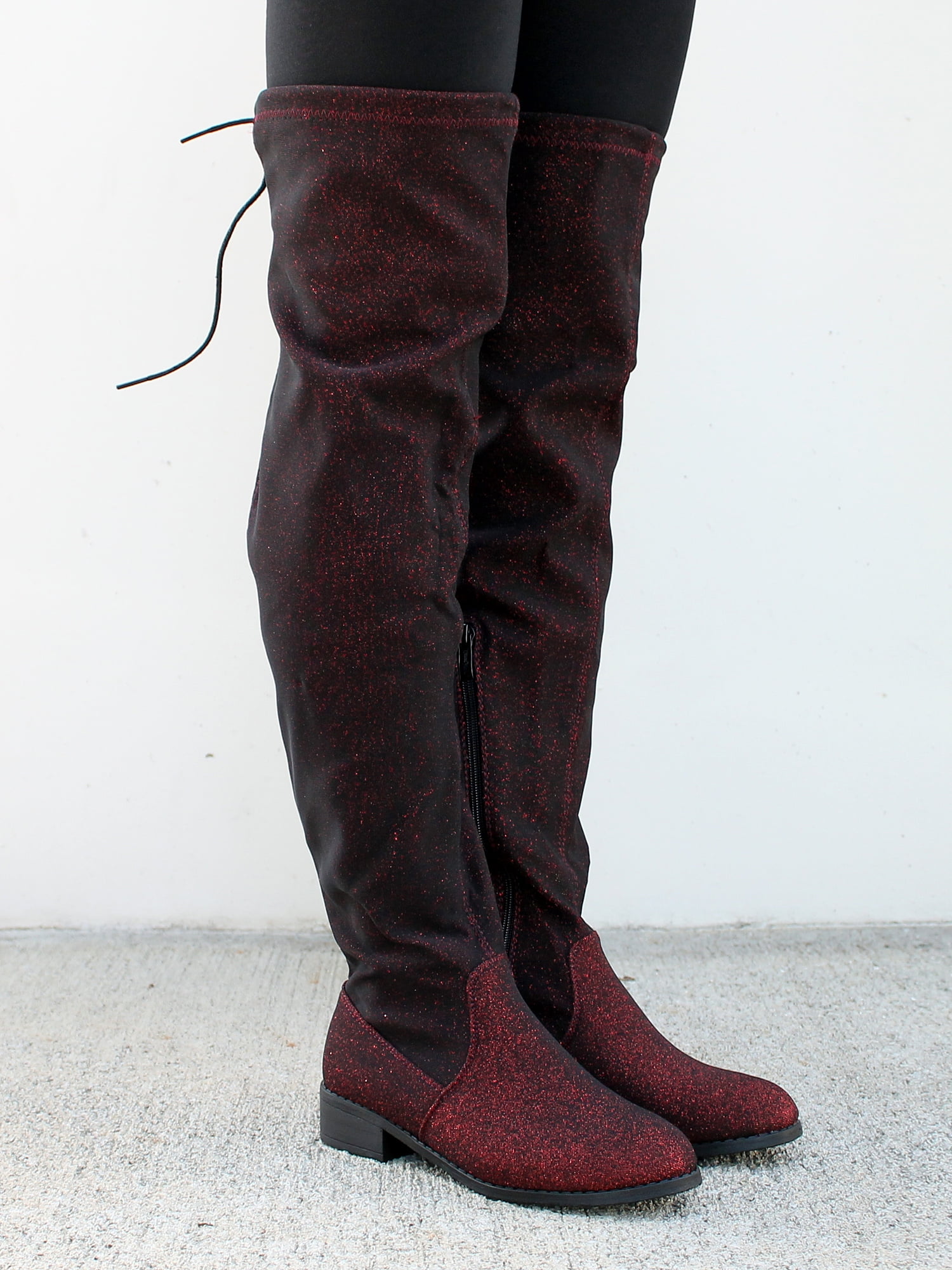 nature breeze over the knee women's sock boots in olive