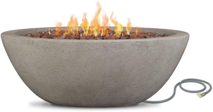 Real Flame Riverside 36" Round Concrete Propane or Natural Gas Fire Pit in Glacier Gray