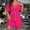 #0249-Hot Pink, variant on V Neck Short Sleeve Wrap Dresses for Women Summer Sequin Pattern Multi Color Comfortable Flowy Everyday Casual Womens Dresses Dressy Casual Gift
