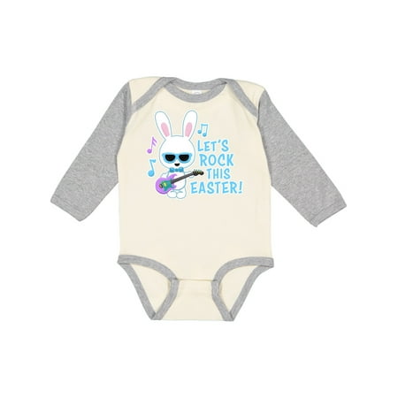 

Inktastic Lets Rock This Easter with Bunny and Guitar Gift Baby Boy Long Sleeve Bodysuit