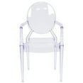 thumbnail image 5 of BizChair 4 Pack Oval Back Ghost Chair with Arms in Transparent Crystal, 5 of 12