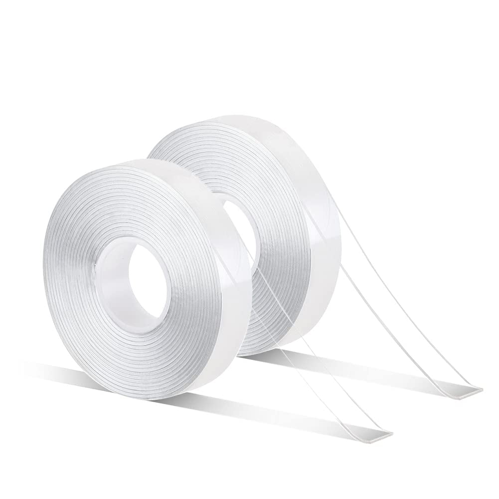 Double Sided Tape Heavy Duty - 0.5 inch10' Acrylic Strong Adhesive Removable Double Sided Mounting Tape Clear for Carpet Fix/Home Office Wall/DIY