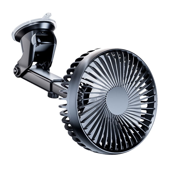 Car Suction Cup Fan USB Power Dashboard Windscreen Mount Cooling Fan Interior Circulator Fan 360 Degree Rotating Fan