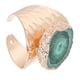 thumbnail image 1 of Anillo de cristal chapado en oro con piedra irregular y áspera para mujer, 1 of 6