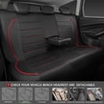 thumbnail image 4 of Funda de asiento de coche CAR PASS Universal FIT de piel ribeteada, color negro y rojo, 4 of 9