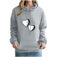 thumbnail image 2 of EchfiProm Womens Sweatshirt Trendy with Pockets Hoodies Gray Long Sleeve Hooded Valentines Pullover Graphic Tops for Ladies, 2 of 3