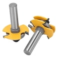 thumbnail image 1 of T Shape Rail and Stile Router Bit 1/2in Shank 3 Teeth Milling Cutter Woodworking Slotting Tool, 1 of 5