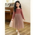thumbnail image 5 of Ulitacool Girls Winter Dress 5-6 Years Kids Toddler Spring Autumn Clothes Long Sleeve Tutu Dress Crewneck Flowy Girls Dress Cute Daily Wear Red, 5 of 7