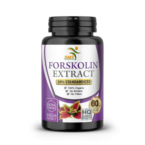 Forskolin Extract Pills (20% Standardized), Forskohlii Coleus Supplement, Plant Based, Non GMO - 60 Veggie Capsules