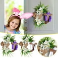 thumbnail image 7 of Moocorvic Easter Cross Wreaths for Front Door, Artificial Wooden Christian Easter Florals Wreath Hanging Sign Farmhouse Party Supplies Decorations 16Inch, 7 of 7
