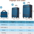thumbnail image 2 of Expandable Blue ABS Hardshell Luggage 3-Piece Set with TSA Lock, 20" 24" Spinner Suitcase & Cosmetic Case, Lightweight Travel Gear, 2 of 8