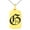 Gold, variant on Stainless Steel Letter G Initial Old English Monogram Engraved Small Rectangle Dog Tag Charm Pendant Necklace