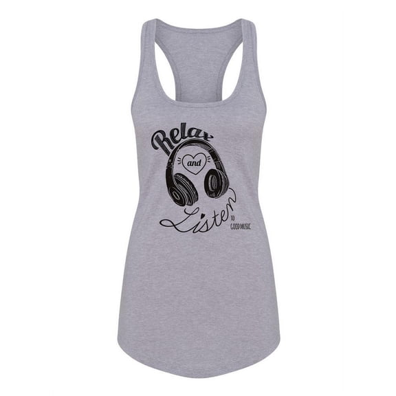 Relax And Listen Music Quote. Tank Women -Image by Shutterstock, Female Small