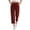 Wine, variant on Sevevn Women's Fall Corduroy Pleated Draped Straight-Leg Roll-Cuff Pants Versatile Comfortable Casual Outdoor Pants with Pockets