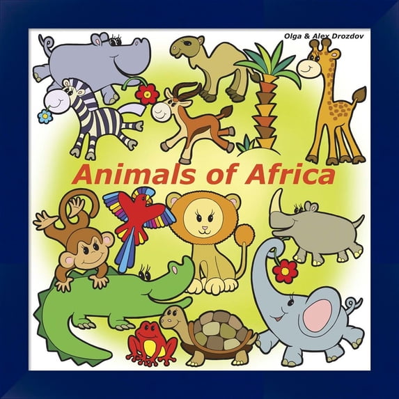 Great Art Now Animals of Africa by Olga and Alexey Drozdov, Framed Wall Art, 14W x 14H