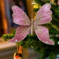 thumbnail image 4 of Wadada Christmas Tree Butterfly Decorations Glitter Hollow Butterfly Ornaments Hanging Butterfly Decorations with Clips and Stems for Xmas Holiday Crafts and Christmas Tree (Pink), 4 of 7