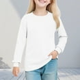 thumbnail image 2 of Posijego Big Girls Pocket T-Shirts Plain Long Sleeve Shirt Little Girl Crew Neck Soft Basic Tee Shirts 5-14 Years, 2 of 8